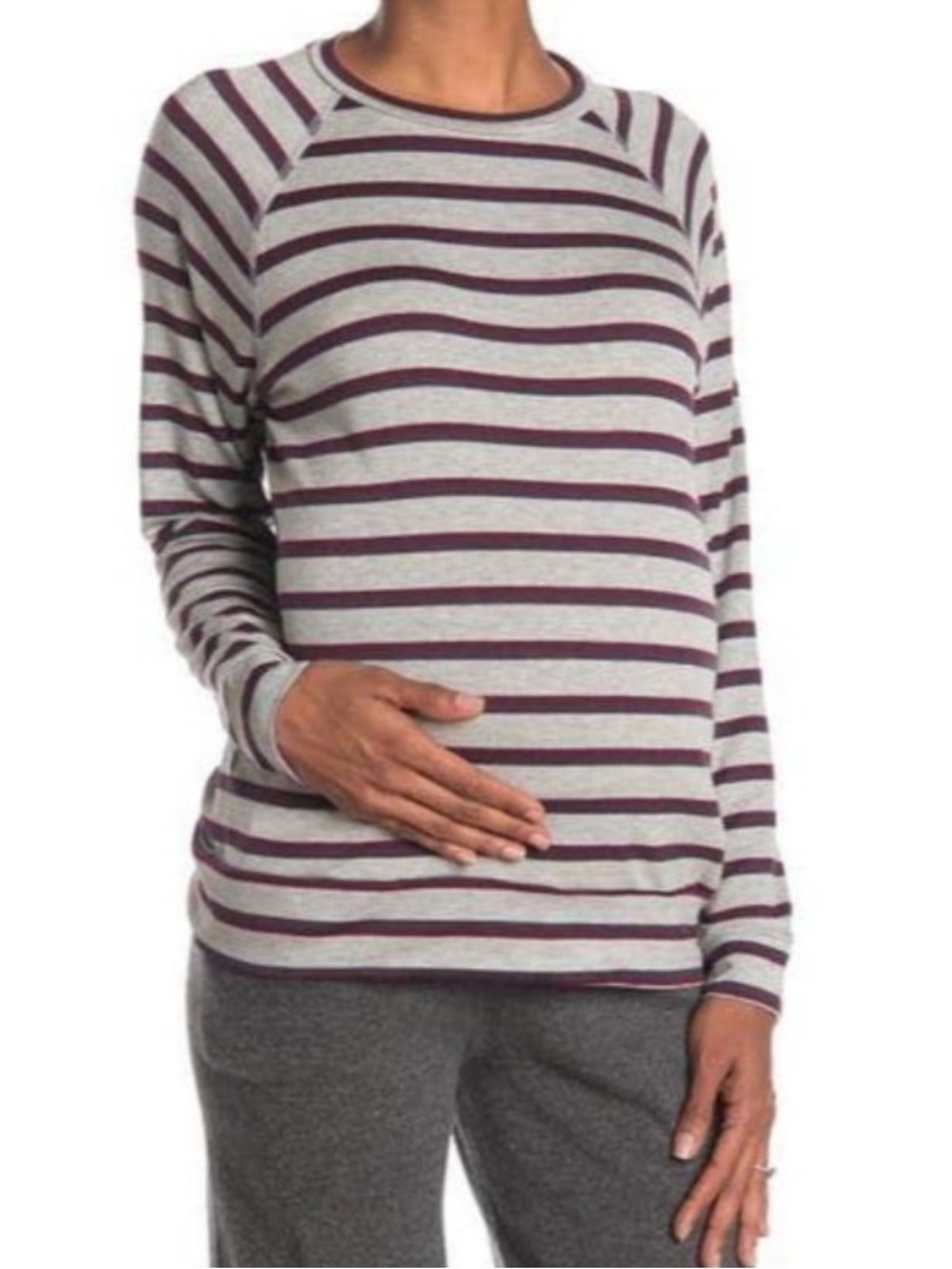 Beyond Yoga Favorite Raglan Sleeve Tee S Maternity Stripe